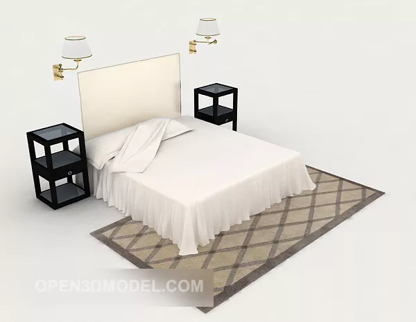 European Simple Bed 3d model European Simple Bed 3d model