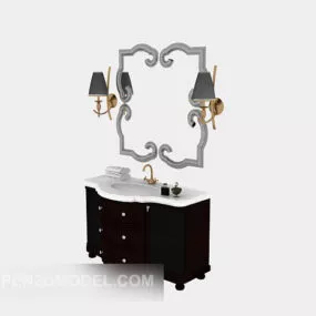 European Simple Black Dresser 3d model