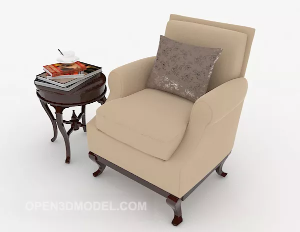European Simple Brown Single Sofa 3d model European Simple Brown Single Sofa 3d model