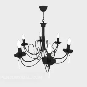 European Simple Candlestick Chandelier 3d model