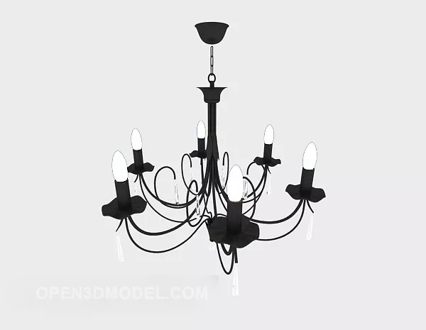 European Simple Candlestick Chandelier 3d model European Simple Candlestick Chandelier 3d model