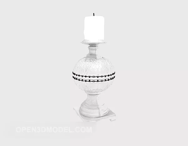 Round Candlestick Lamp With Cap 3d model