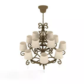 European Simple Chandelier Classic 3d model