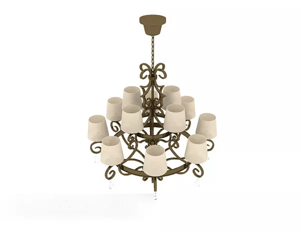 European Simple Chandelier Classic 3d model European Simple Chandelier Classic 3d model