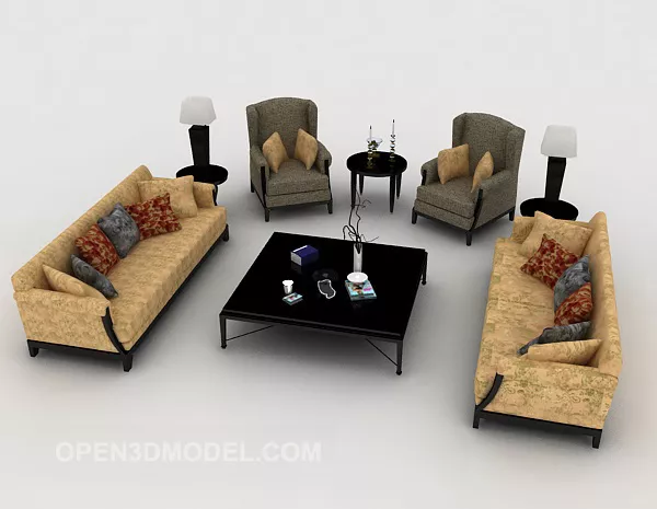 European Simple Sofa Sets 3d model European Simple Sofa Sets 3d model