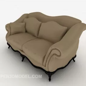 European Simple Double Sofa 3d model
