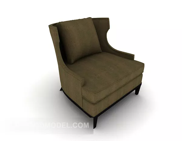 European Simple Gray-brown Single Sofa 3d model European Simple Gray-brown Single Sofa 3d model