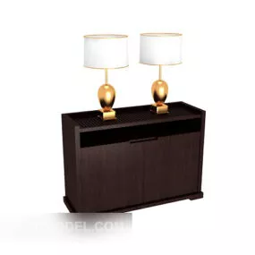 European Vintage Simple Home Side Cabinet 3d model