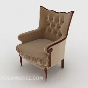 European Simple Light Brown Single Sofa 3d model