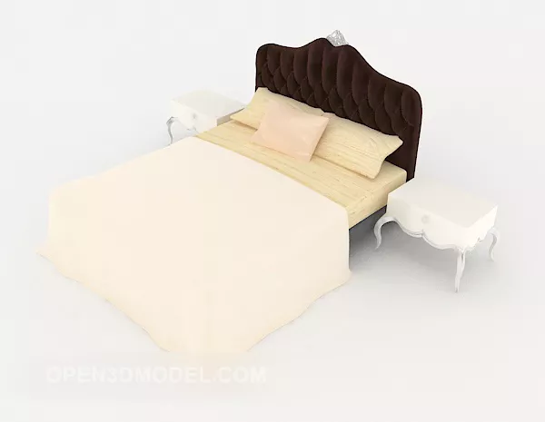 European Simple Light Light Double Bed 3d model European Simple Light Light Double Bed 3d model