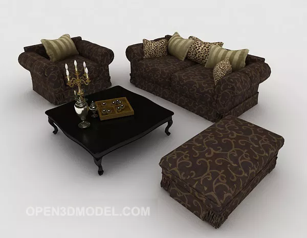 European Simple Pattern Combination Sofa 3d model European Simple Pattern Combination Sofa 3d model