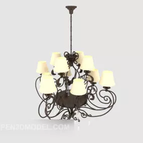 European Simple Process Chandelier 3d model
