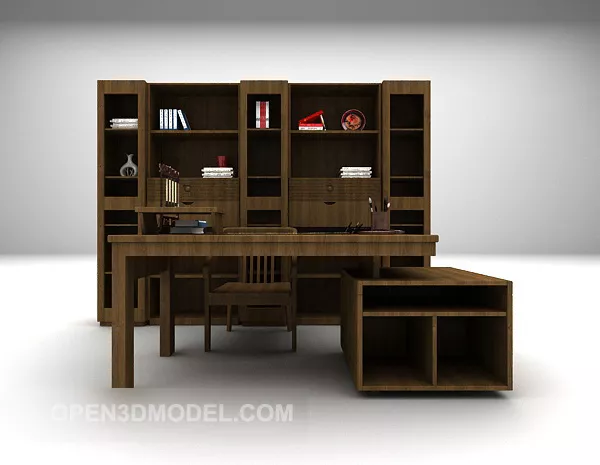 European Simple Style Wood Desk 3d model European Simple Style Wood Desk 3d model