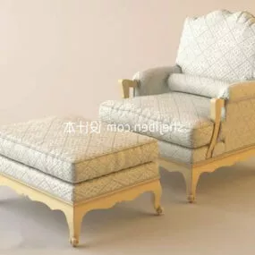 European Single Sofa Classical Style 3d model