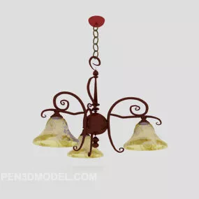 European Small Simple Chandelier 3d model