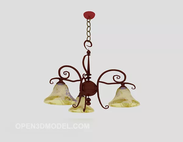 European Small Simple Chandelier 3d model European Small Simple Chandelier 3d model