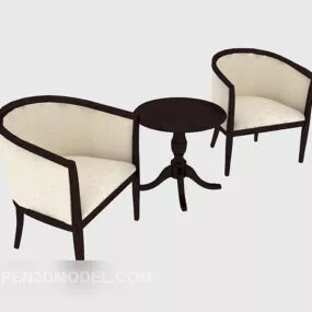 European Sofa Elegant Chair Furniture Set 3d model