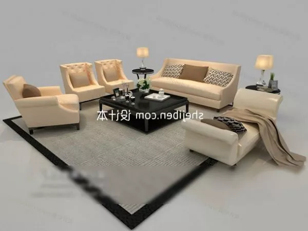 European Sofa Coffee Table Set 3d model European Sofa Coffee Table Set 3d model