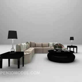 European Sofa Large Full Sets 3d model