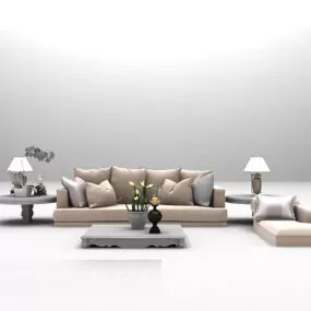 European Sofa Large Furniture 3d model