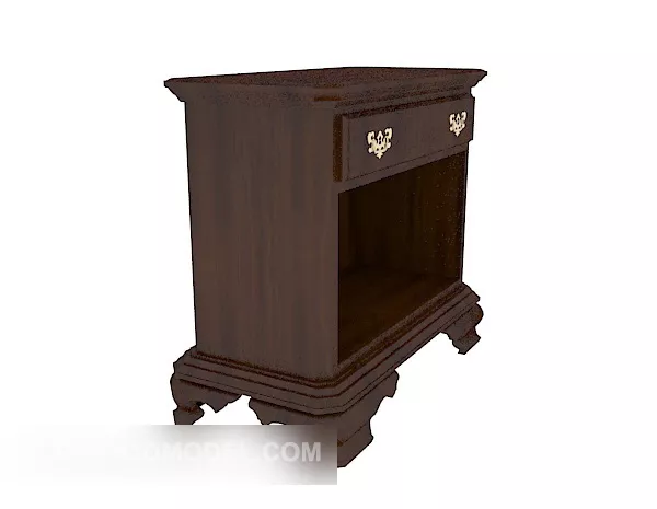 European Solid Wood Bedside Table 3d model European Solid Wood Bedside Table 3d model