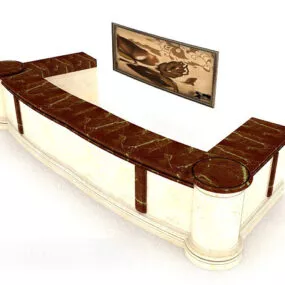 European Solid Wood Bench 3d model