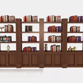European Solid Wood Bookshelf 3d model