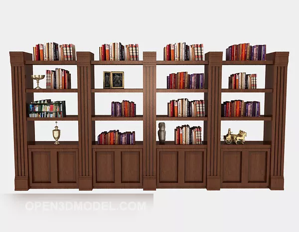 European Solid Wood Bookshelf 3d model European Solid Wood Bookshelf 3d model