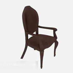 European Antique Solid Wood Chair 3d model