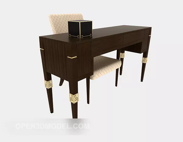 Solid Wood Desk European Elegant Design 3d model Solid Wood Desk European Elegant Design 3d model