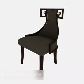 European Solid Wood Dining Chair 3d model