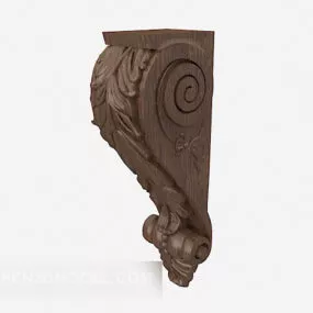 European Solid Wood Exquisite Component 3d model