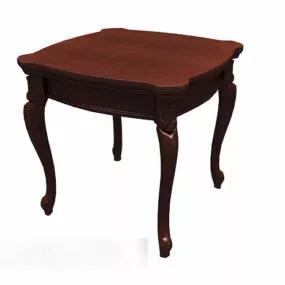 European Solid Wood Leisure Side Table 3d model