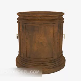 European Vintage Wood Locker 3d model