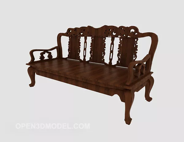 European Solid Wood Multiplayer Sofa 3d model European Solid Wood Multiplayer Sofa 3d model