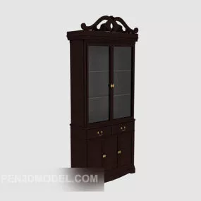 European Solid Wood Office Cabinet 3d model