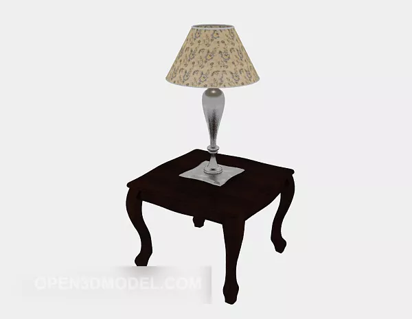 European Solid Wood Sofa Side Table 3d model European Solid Wood Sofa Side Table 3d model