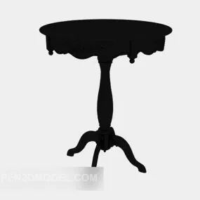 European Solid Wood Table 3d model