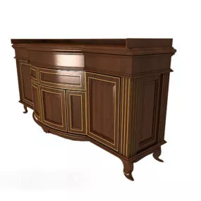 European Vintage Solid Wood Traditional Edge Cabinet 3d model