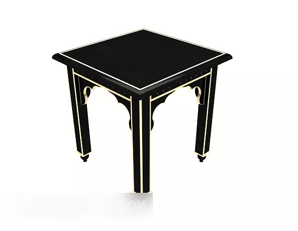 European Vintage Square Side Table 3d model European Vintage Square Side Table 3d model