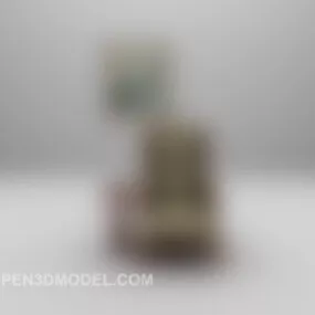 European Striped Pattern Sofa 3d model