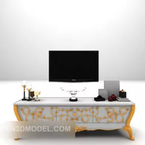 European Retro Style Tv Cabinet Furniture 3d model