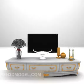 European Vintage Style Tv Cabinet 3d model