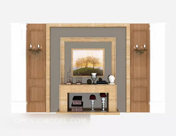 European Style Background Wall 3d model European Style Background Wall 3d model