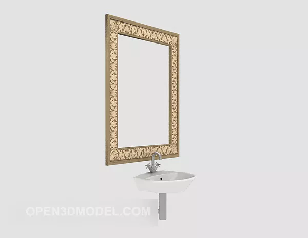 Stylist Mirror With Lamp 3d model