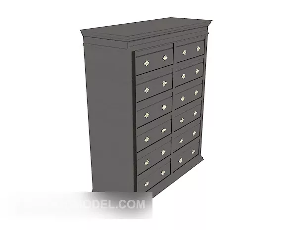 Locker Derelict Black Panel 3d model