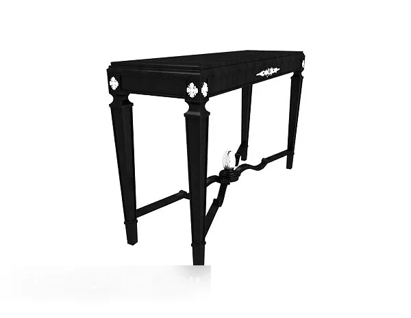 European Vintage -style Black Entrance Hall Cabinet 3d model European Vintage -style Black Entrance Hall Cabinet 3d model