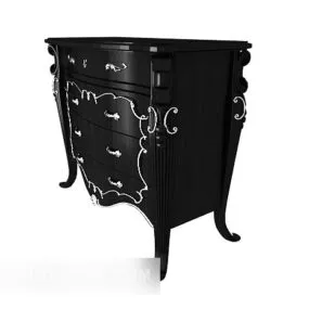 European Style Black Home Side Cabinet 3d model