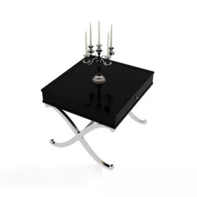 European Vintage Black Simple Side Table 3d model