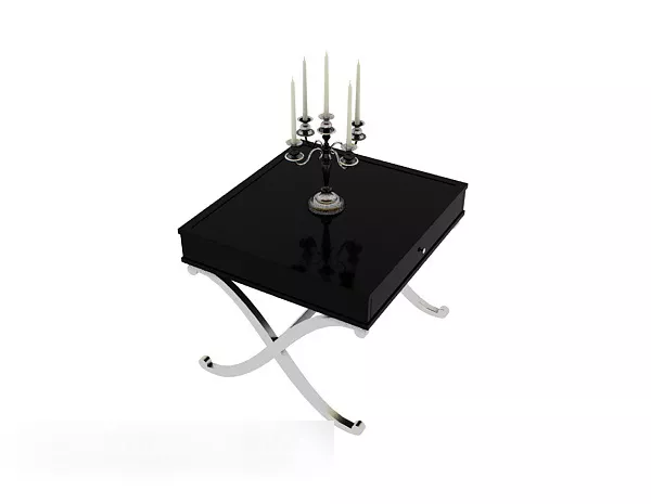 European Vintage Black Simple Side Table 3d model European Vintage Black Simple Side Table 3d model